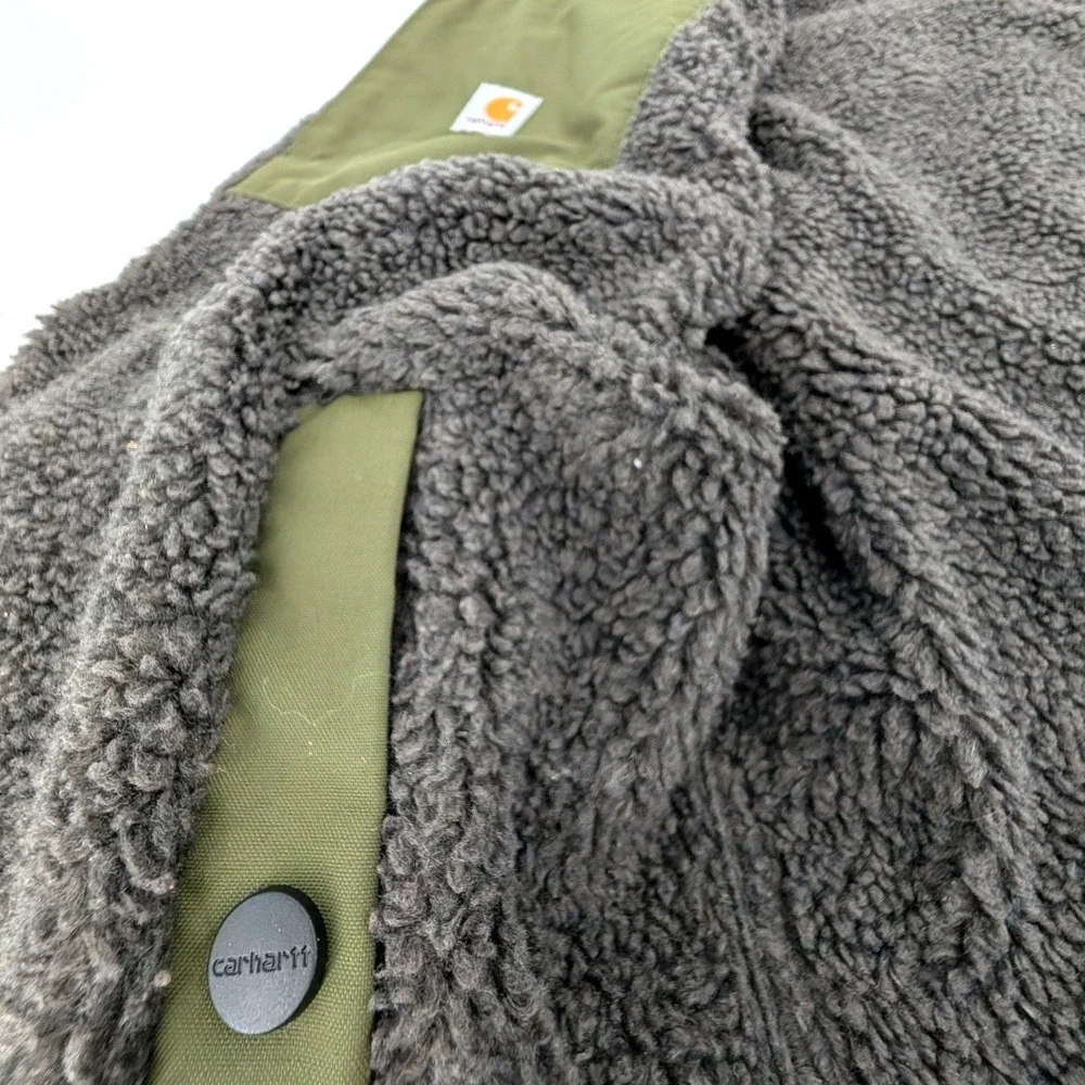 Carhartt Montana Puffer Vest Sherpa Lined Green OV5607-W Size L (12-14)